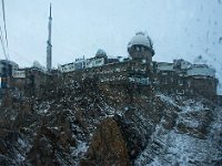L'observatoirevu du téléphérique à l'arrivée : Pyrenees, Pic du midi, observatoire, la mongie