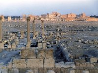Vue générale au coucher du soleil vue du pied du château arabe